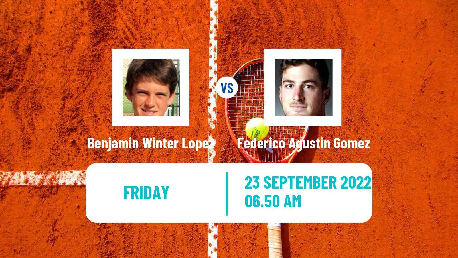 Tennis ITF Tournaments Benjamin Winter Lopez - Federico Agustin Gomez