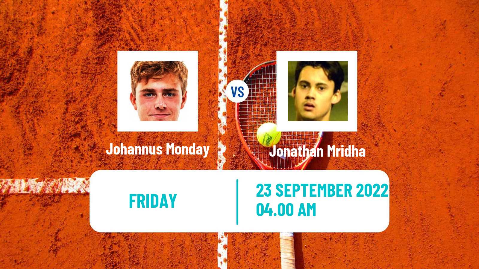 Tennis ITF Tournaments Johannus Monday - Jonathan Mridha