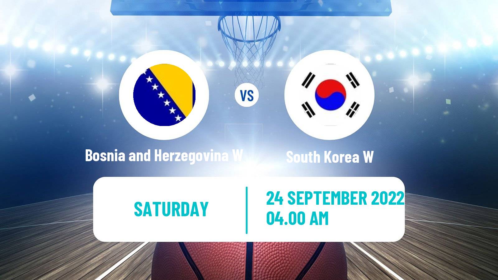 Basketball World Cup Basketball Women Bosnia and Herzegovina W - South Korea W