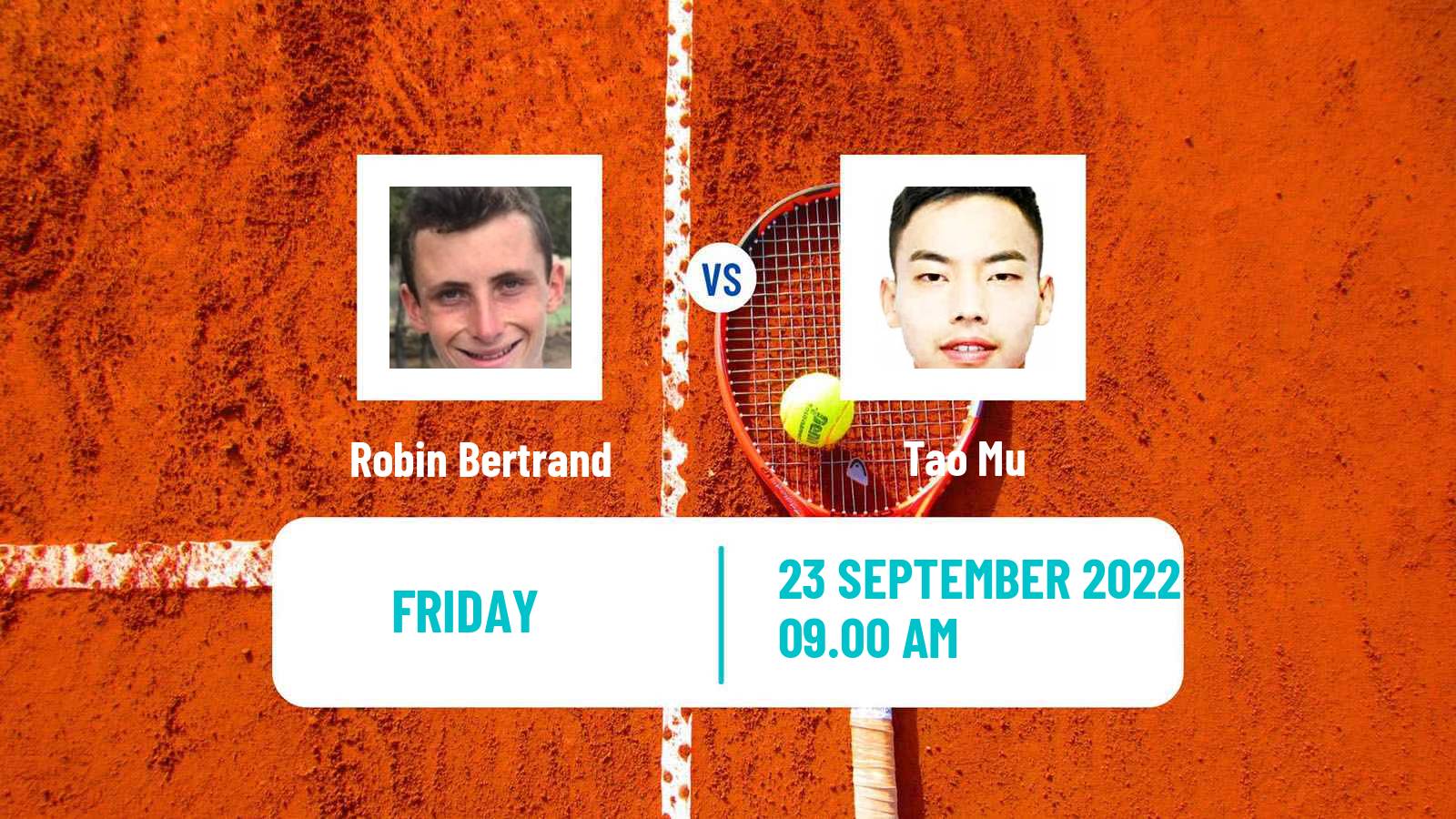 Tennis ITF Tournaments Robin Bertrand - Tao Mu