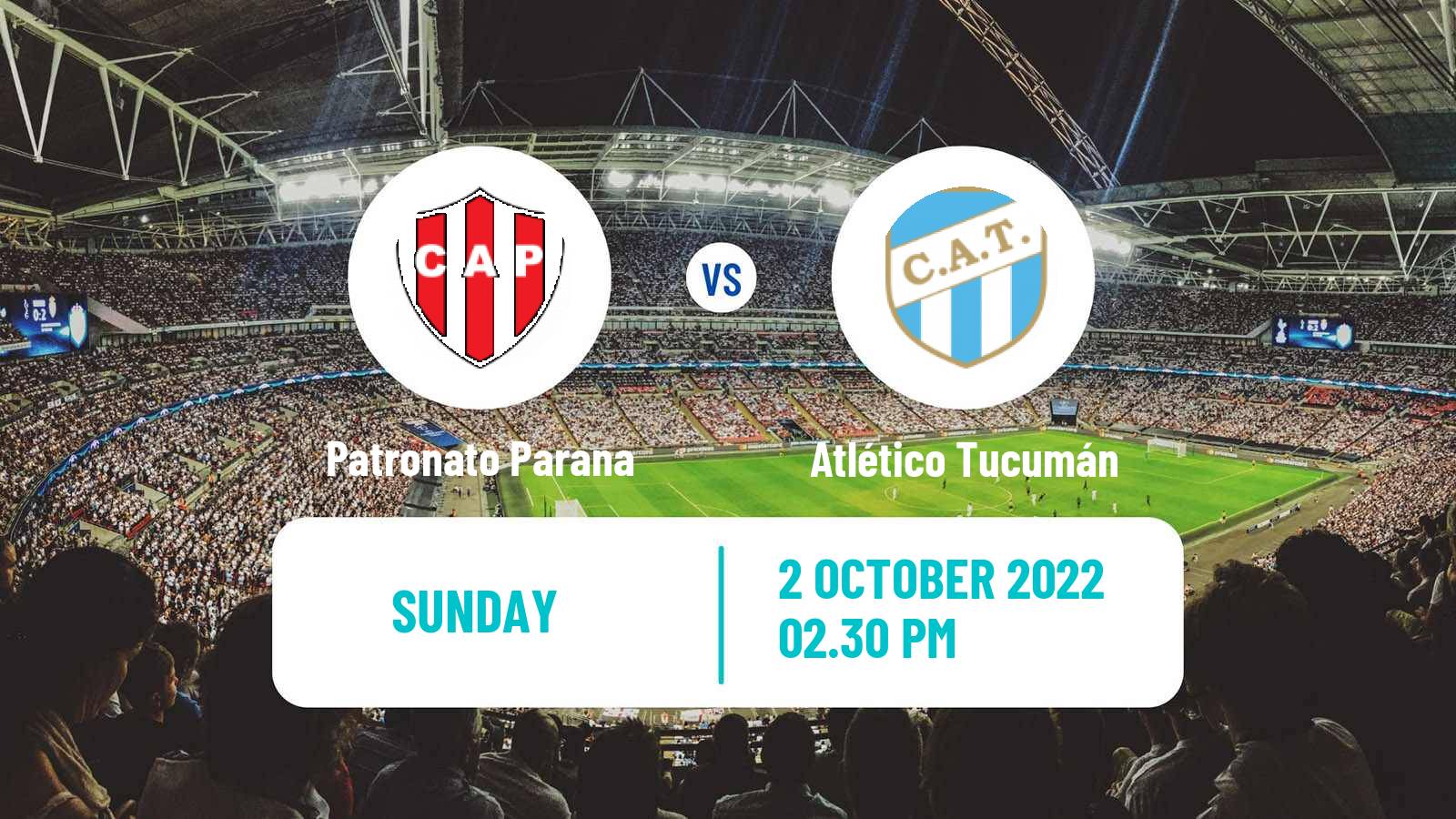 Soccer Argentinian Liga Profesional Patronato Parana - Atlético Tucumán