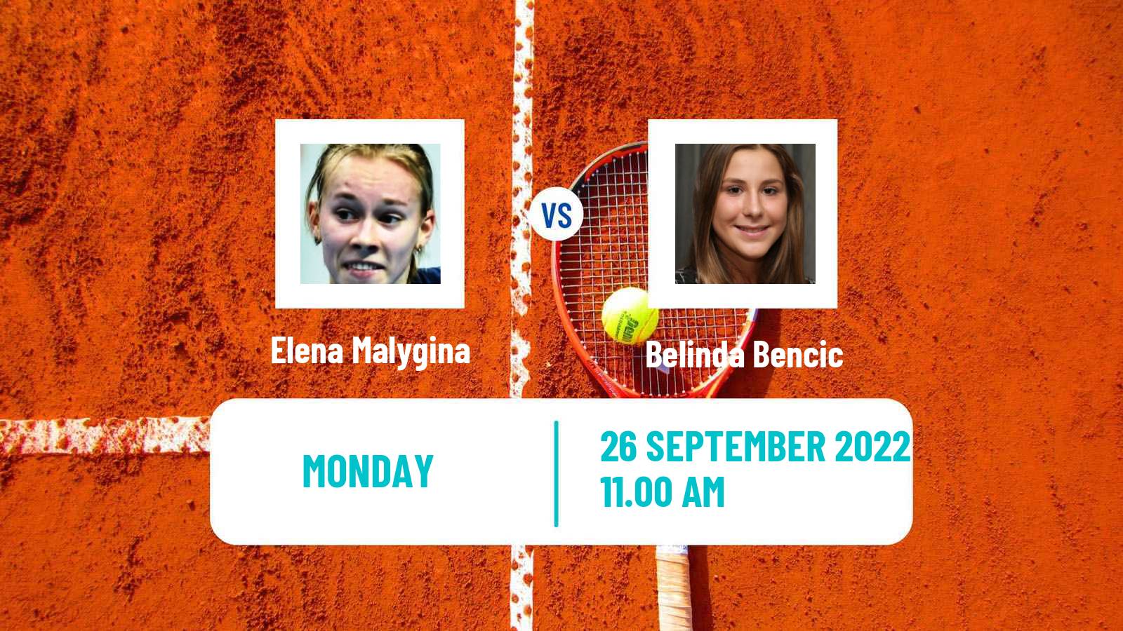 Tennis WTA Tallinn Elena Malygina - Belinda Bencic