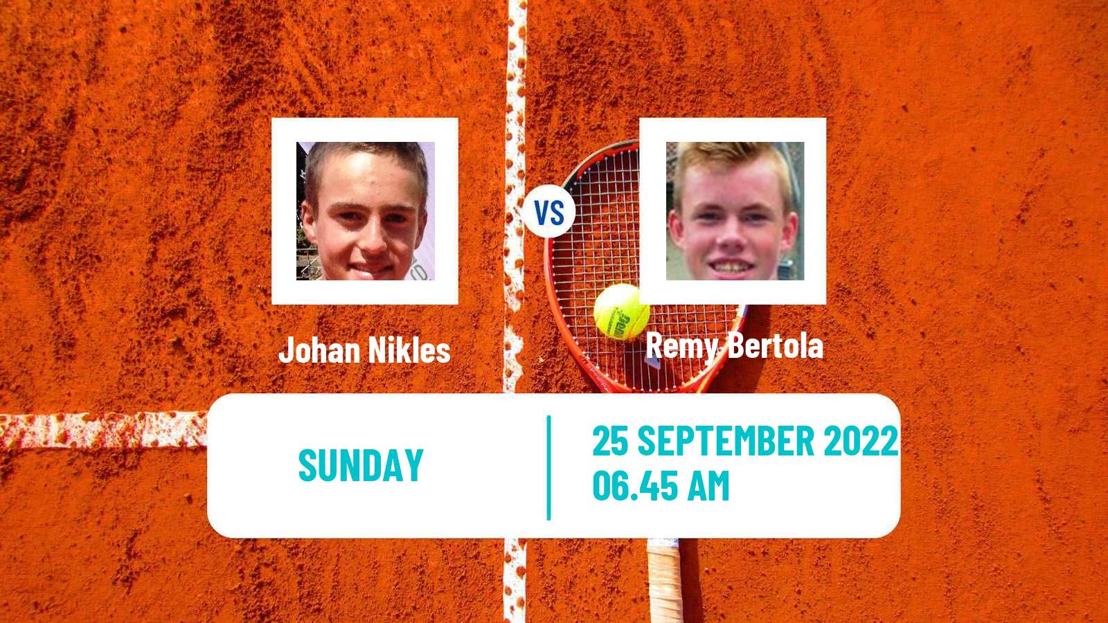 Tennis ATP Challenger Johan Nikles - Remy Bertola