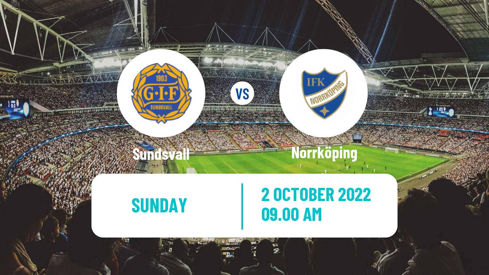 Soccer Swedish Allsvenskan Sundsvall - Norrköping