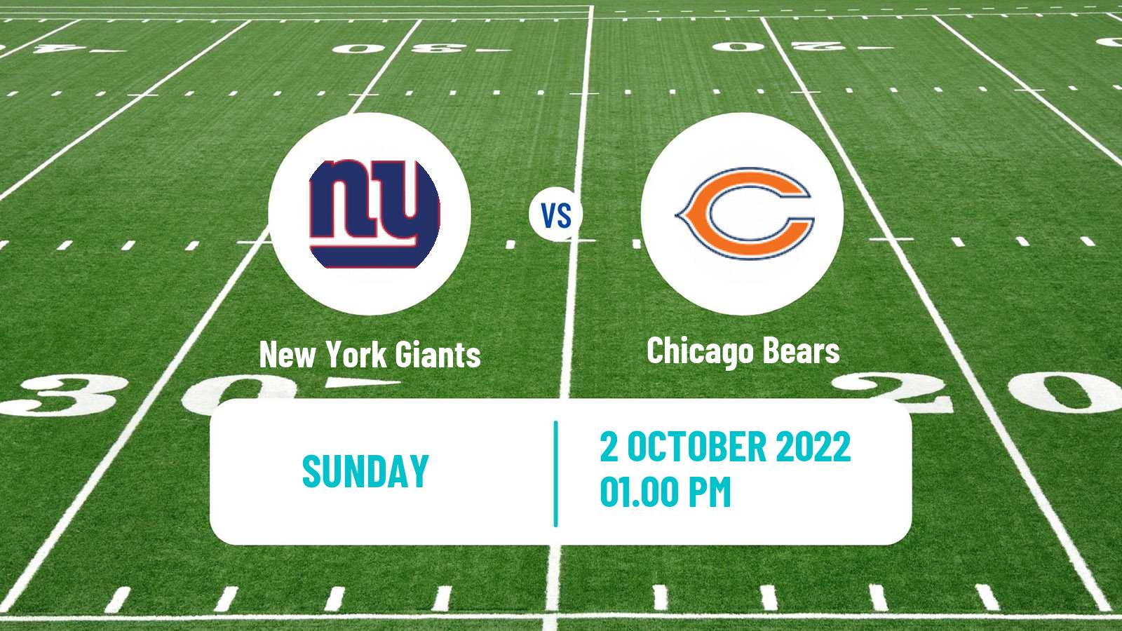 American football NFL New York Giants - Chicago Bears