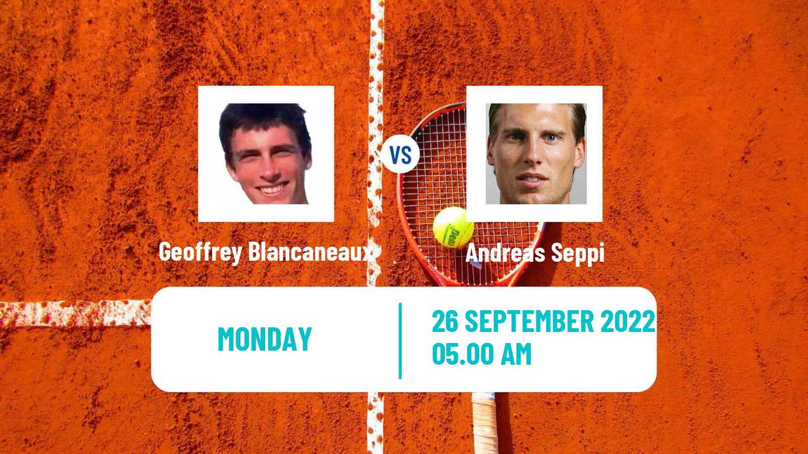 Tennis ATP Sofia Geoffrey Blancaneaux - Andreas Seppi