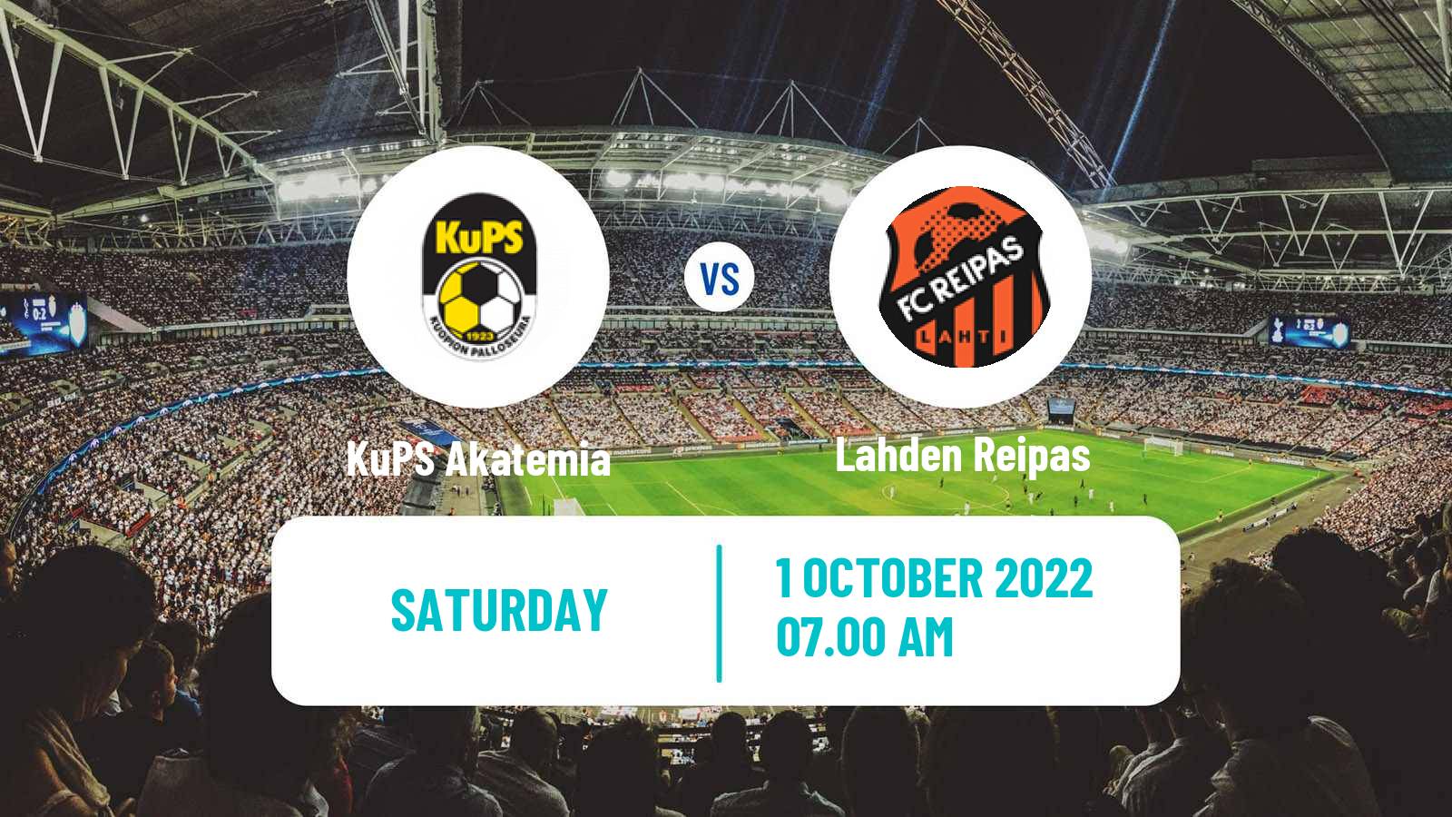 Soccer Finnish Kakkonen Group A KuPS Akatemia - Lahden Reipas