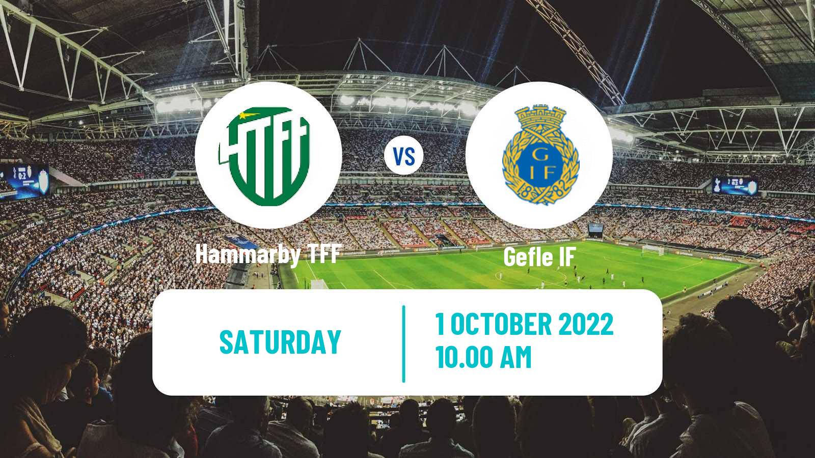 Soccer Swedish Division 1 Norra Hammarby TFF - Gefle