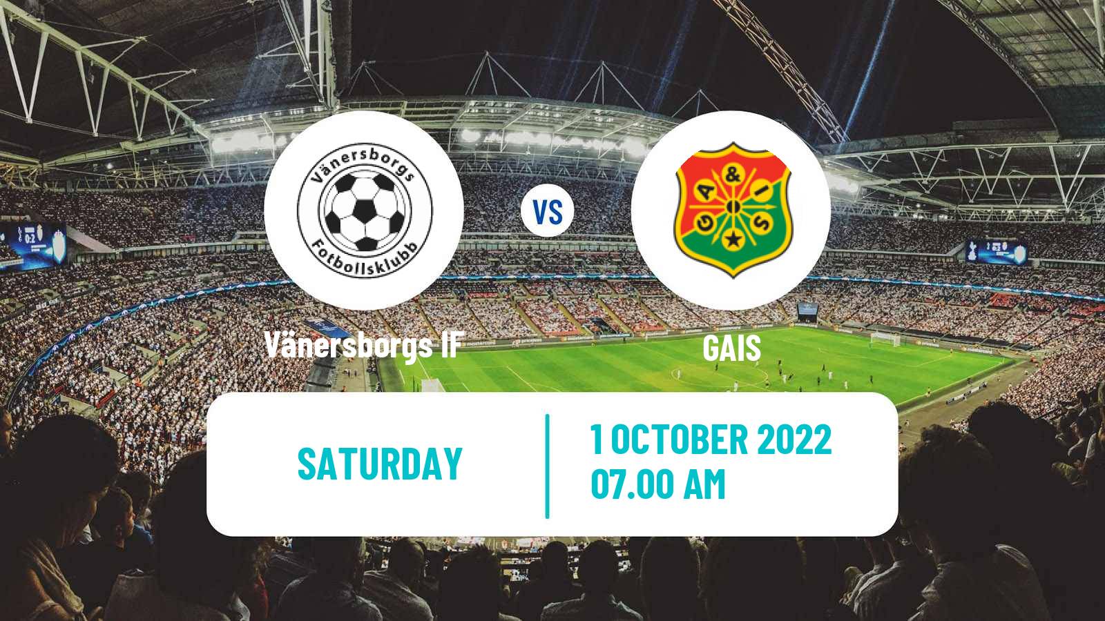 Soccer Swedish Division 1 Södra Vänersborgs IF - GAIS