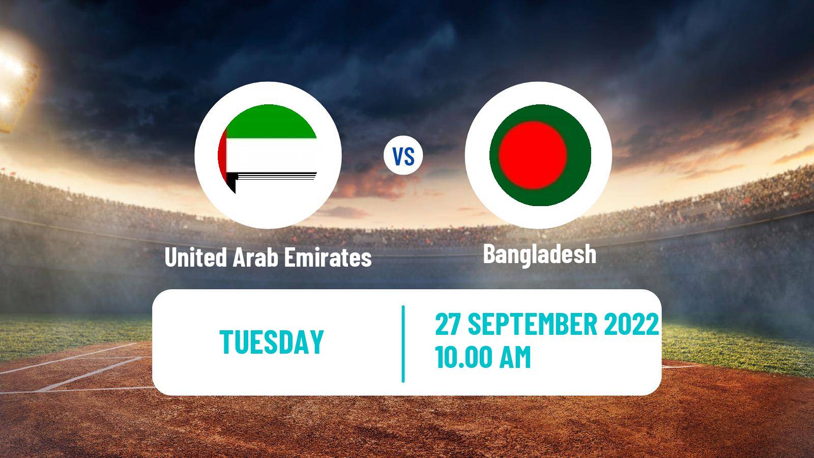 Cricket Twenty20 International United Arab Emirates - Bangladesh