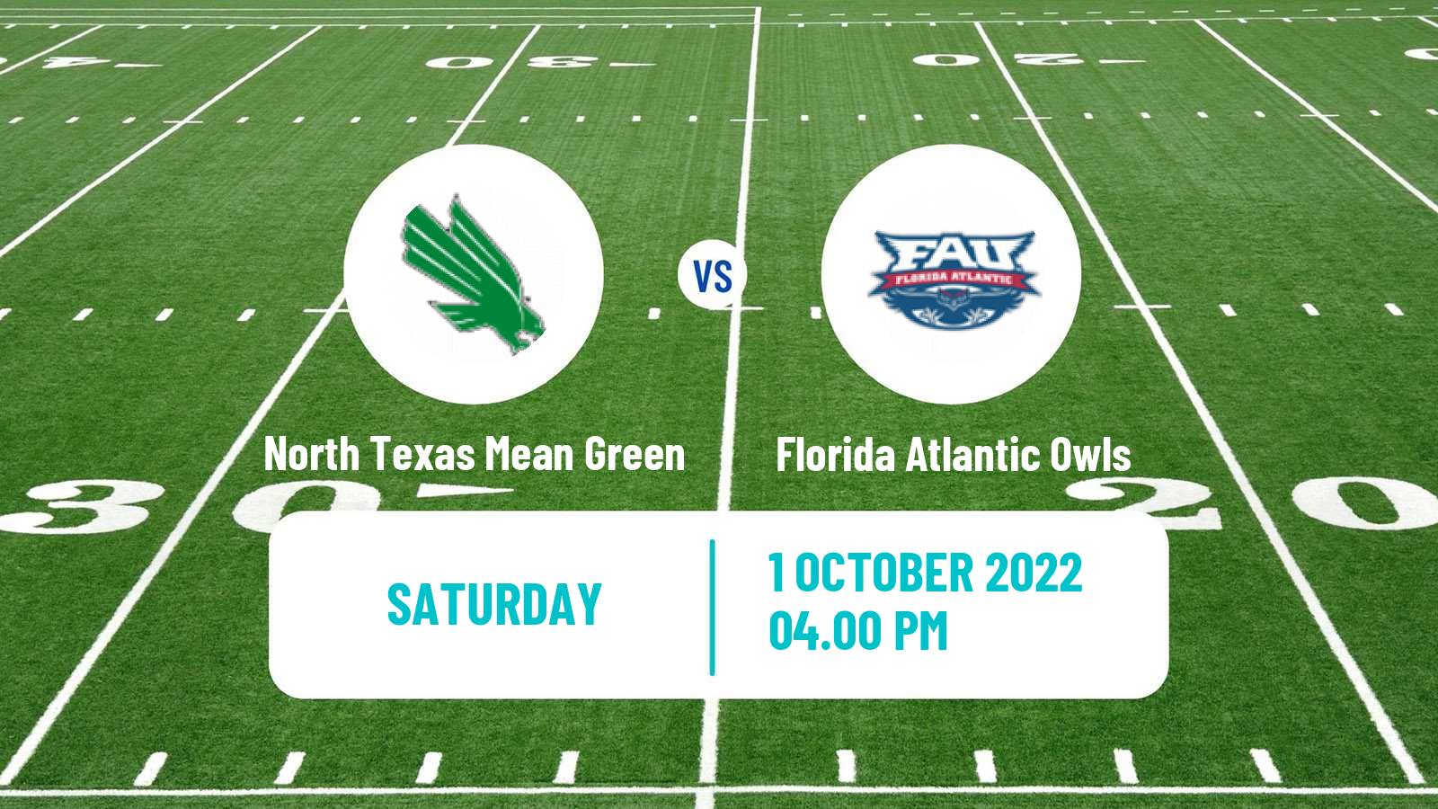American football NCAA College Football North Texas Mean Green - Florida Atlantic Owls