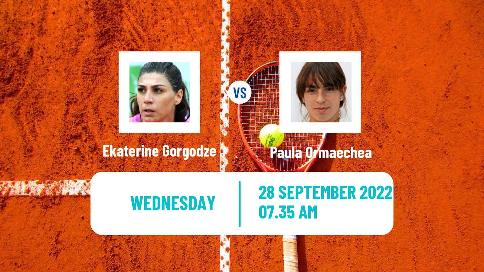 Tennis ITF Tournaments Ekaterine Gorgodze - Paula Ormaechea