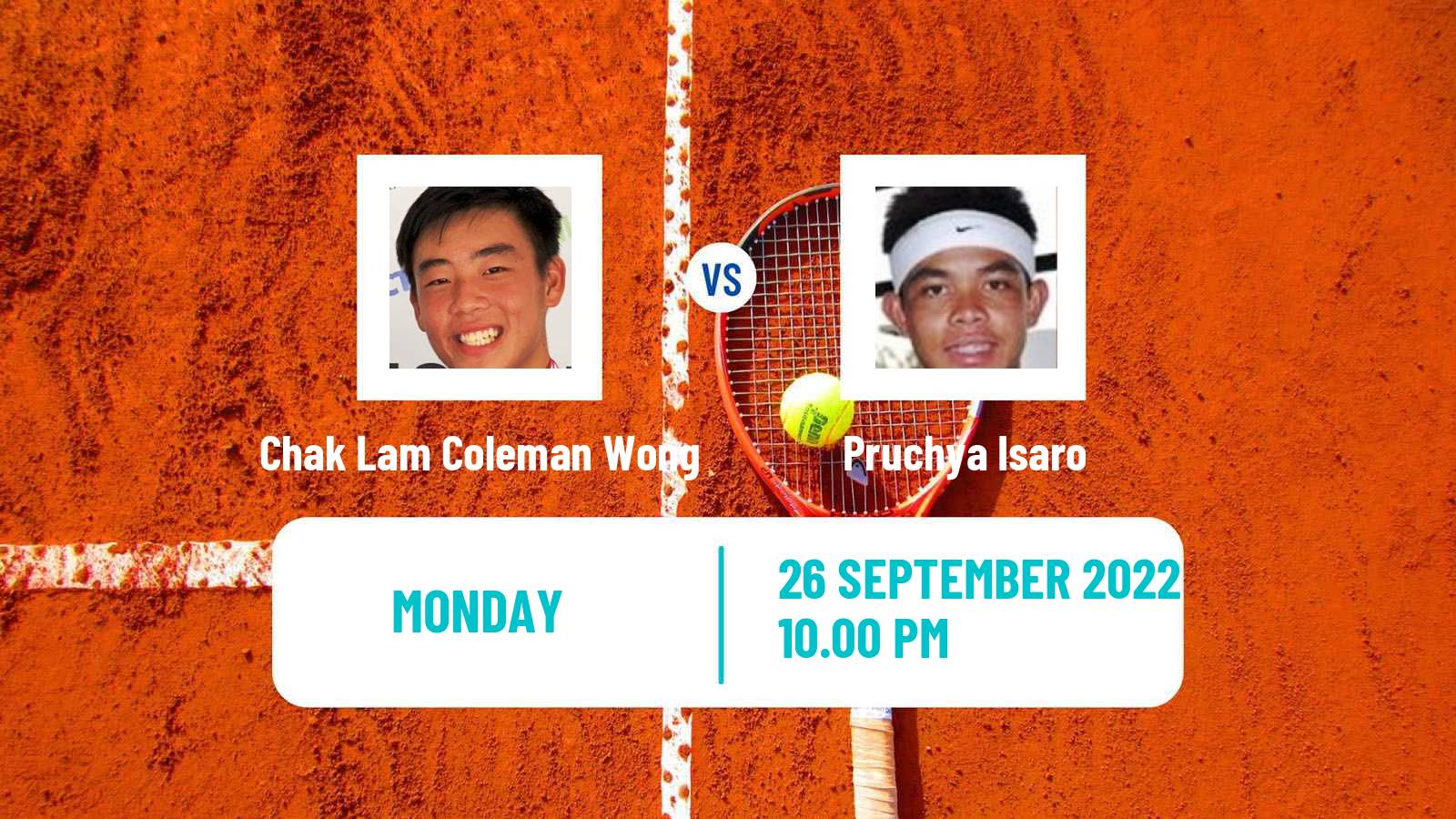 Tennis ITF Tournaments Chak Lam Coleman Wong - Pruchya Isaro