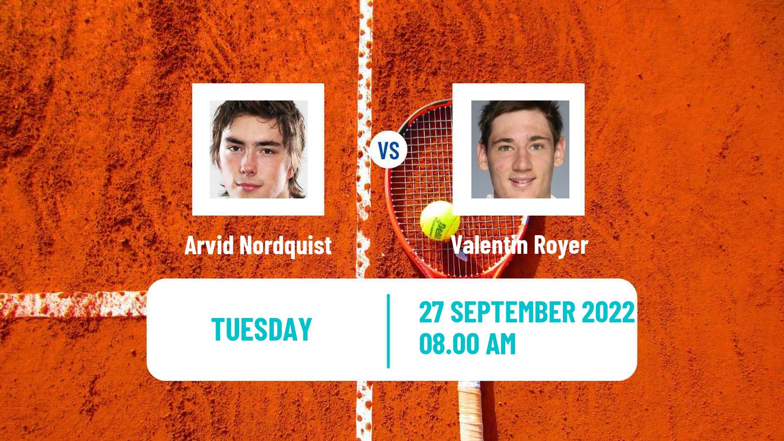Tennis ITF Tournaments Arvid Nordquist - Valentin Royer