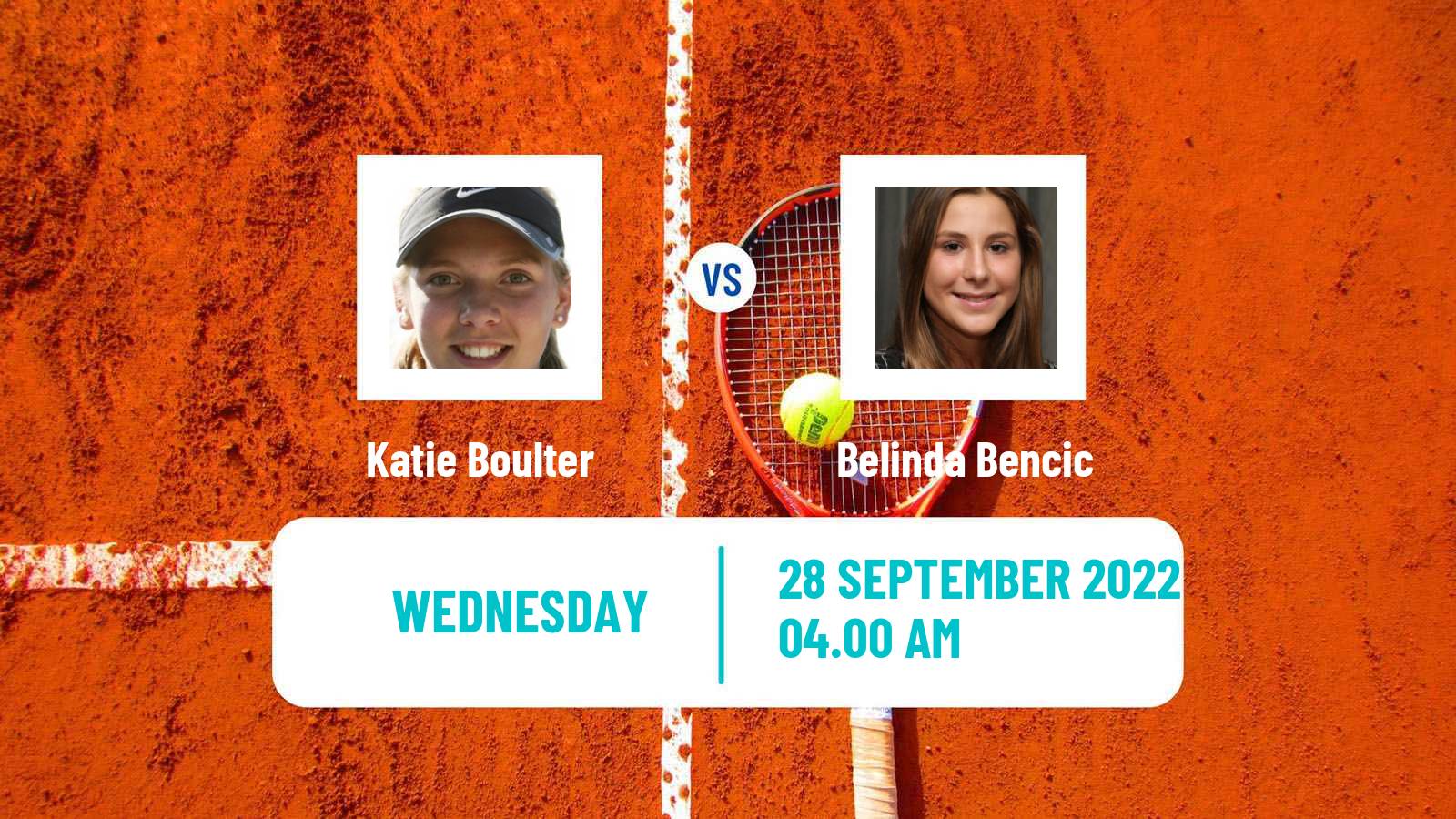 Tennis WTA Tallinn Katie Boulter - Belinda Bencic