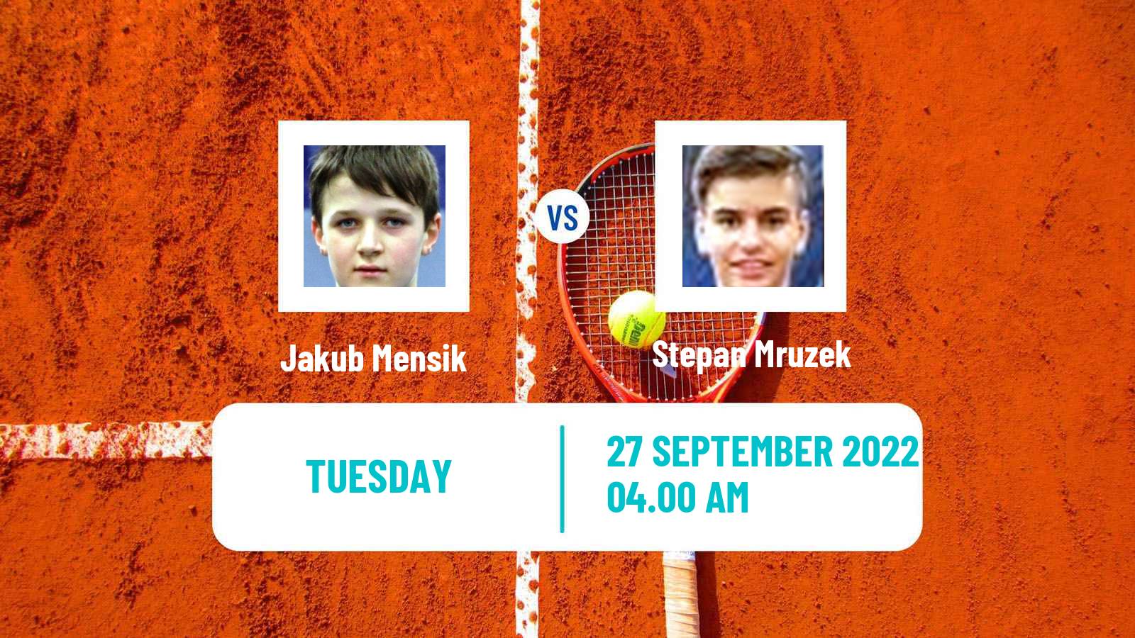 Tennis ITF Tournaments Jakub Mensik - Stepan Mruzek