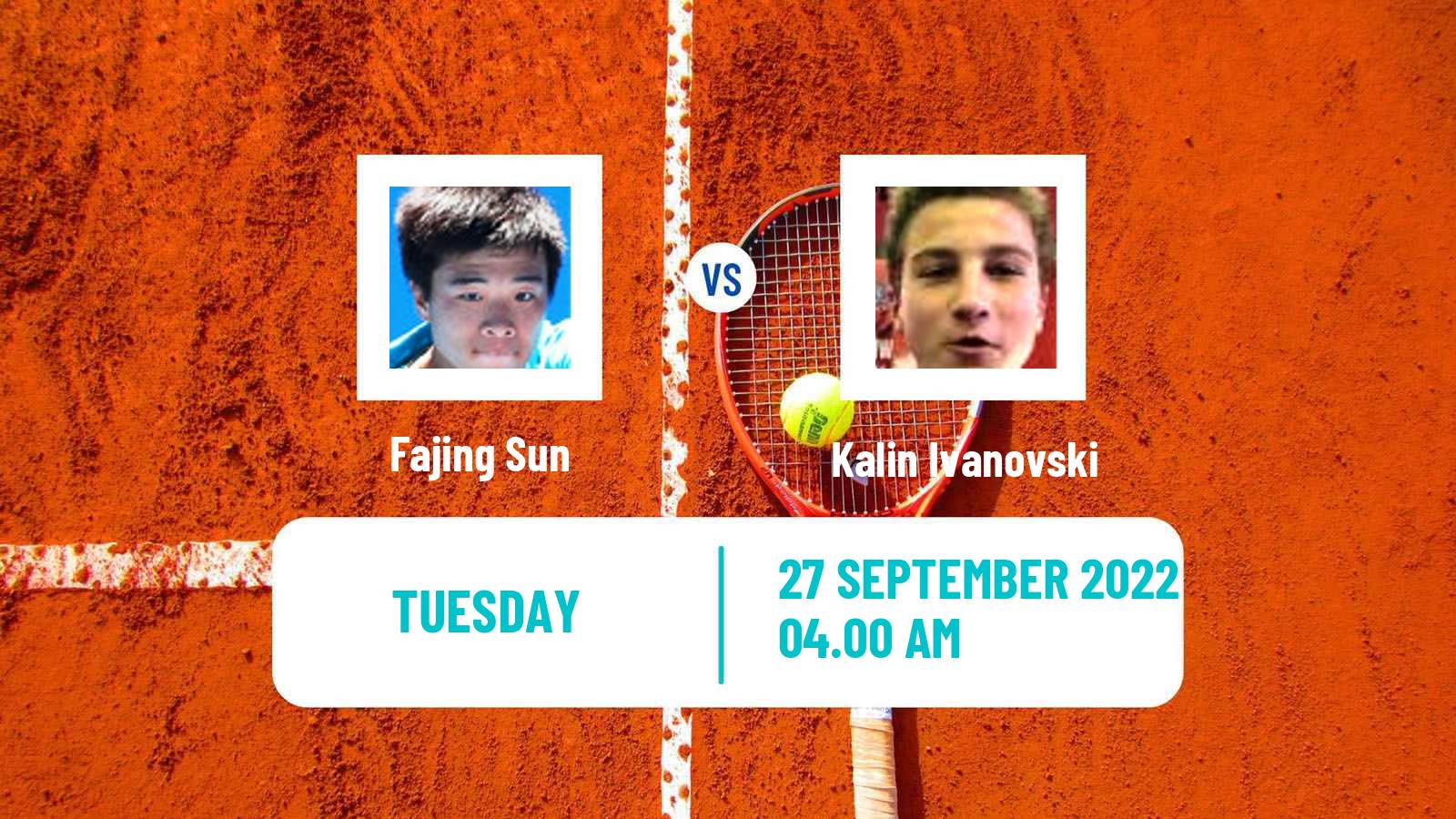 Tennis ITF Tournaments Fajing Sun - Kalin Ivanovski