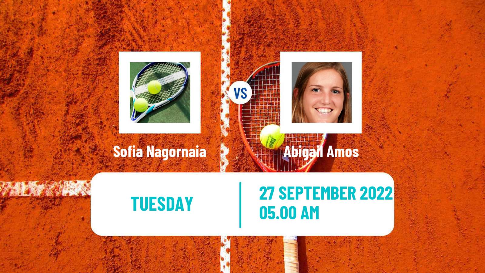 Tennis ITF Tournaments Sofia Nagornaia - Abigail Amos
