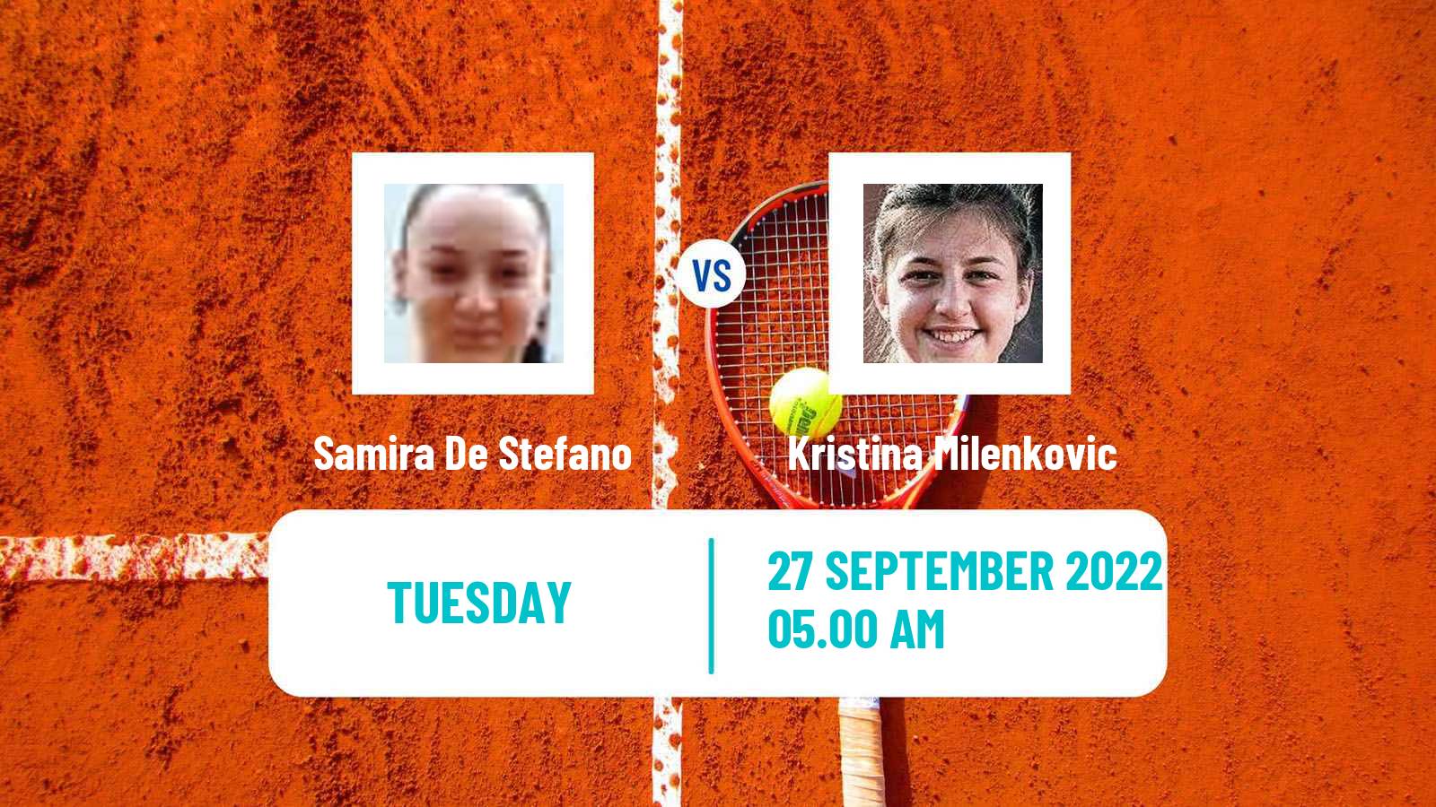 Tennis ITF Tournaments Samira De Stefano - Kristina Milenkovic