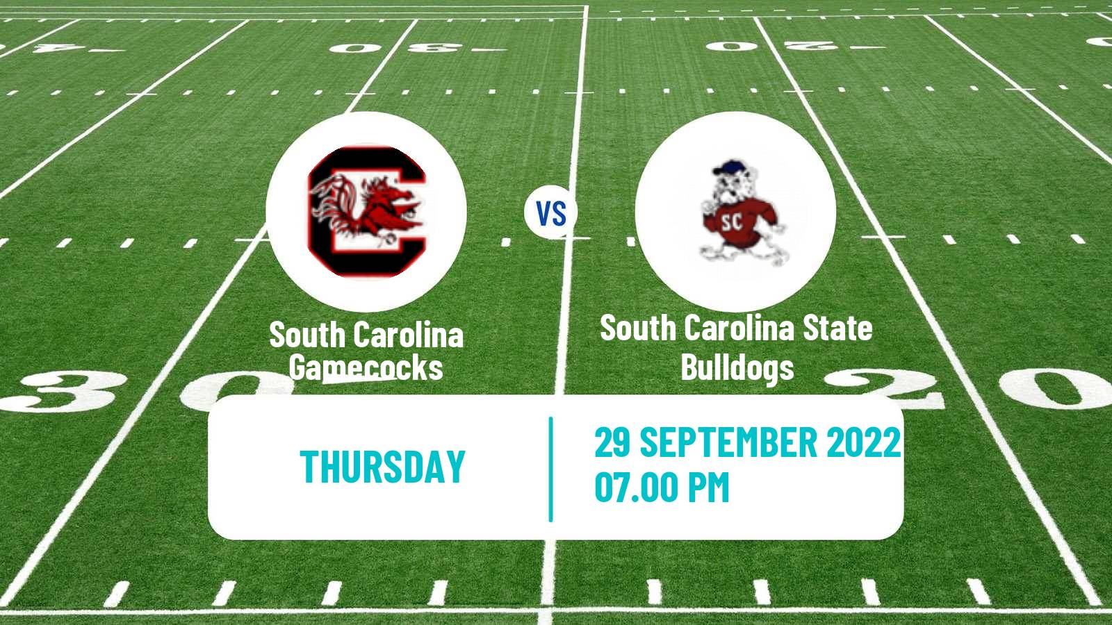 American football NCAA College Football South Carolina Gamecocks - South Carolina State Bulldogs