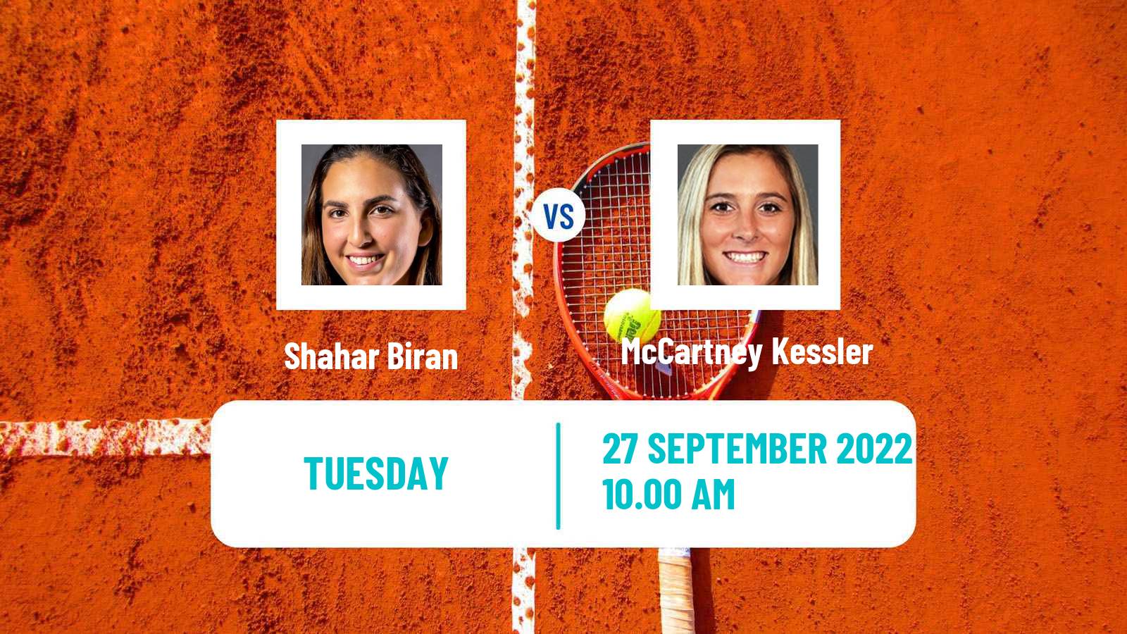 Tennis ITF Tournaments Shahar Biran - McCartney Kessler