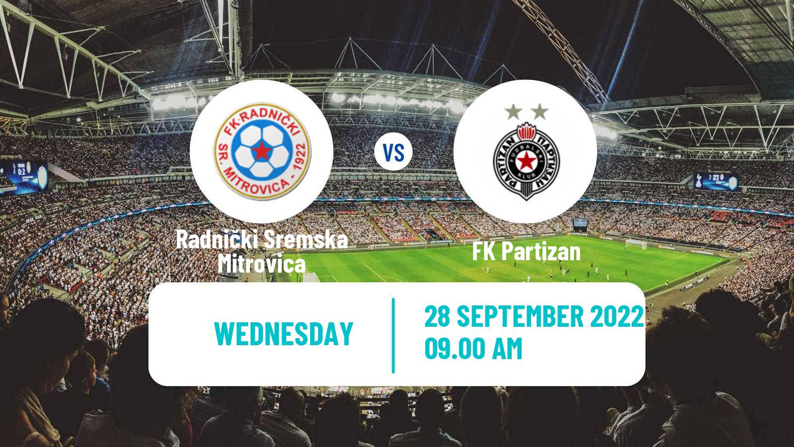 Soccer Serbian Cup Radnički Sremska Mitrovica - Partizan