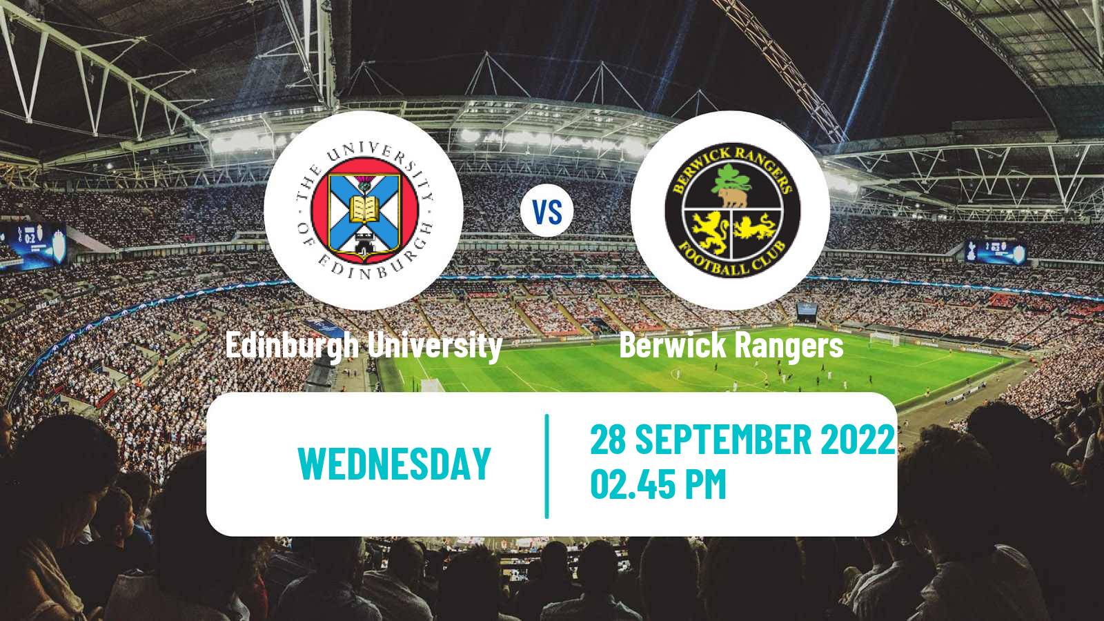 Soccer Scottish Lowland League Edinburgh University - Berwick Rangers