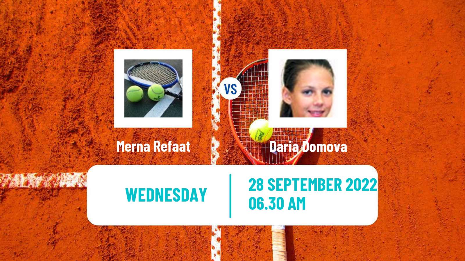 Tennis ITF Tournaments Merna Refaat - Daria Domova