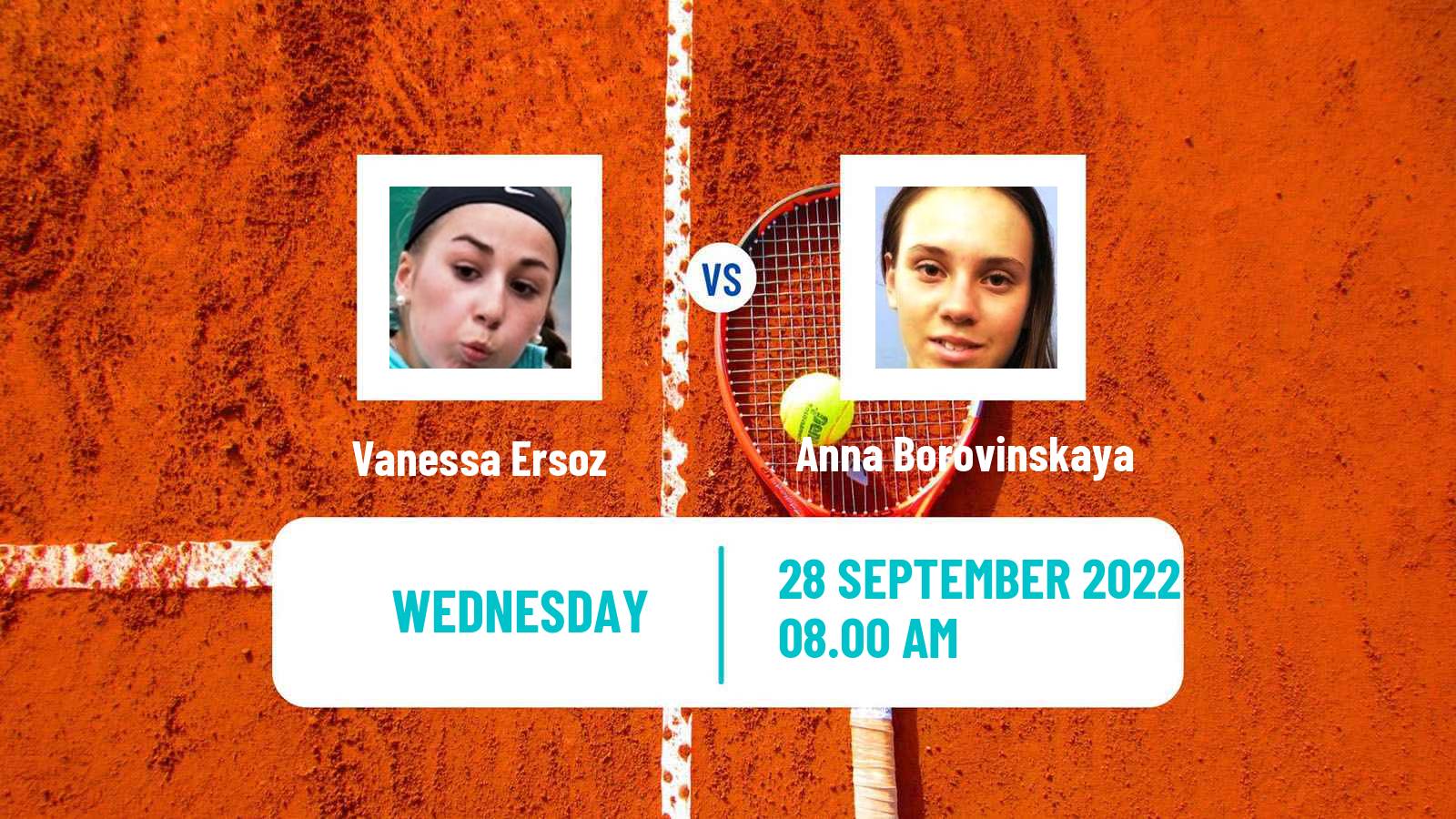 Tennis ITF Tournaments Vanessa Ersoz - Anna Borovinskaya