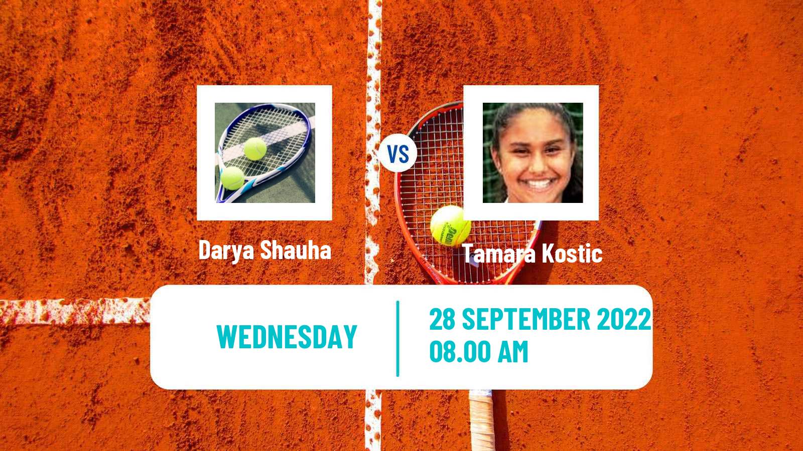Tennis ITF Tournaments Darya Shauha - Tamara Kostic