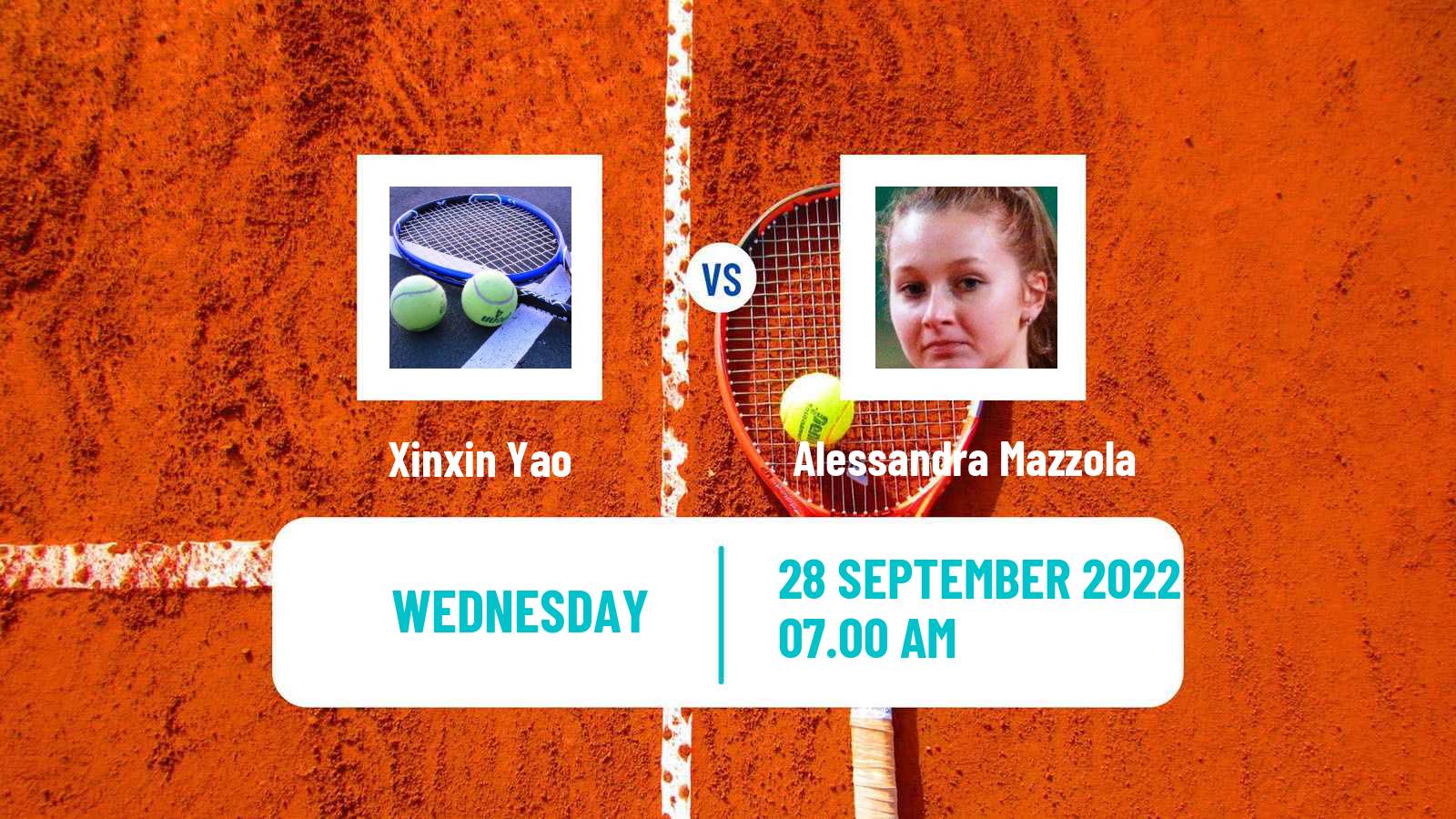 Tennis ITF Tournaments Xinxin Yao - Alessandra Mazzola
