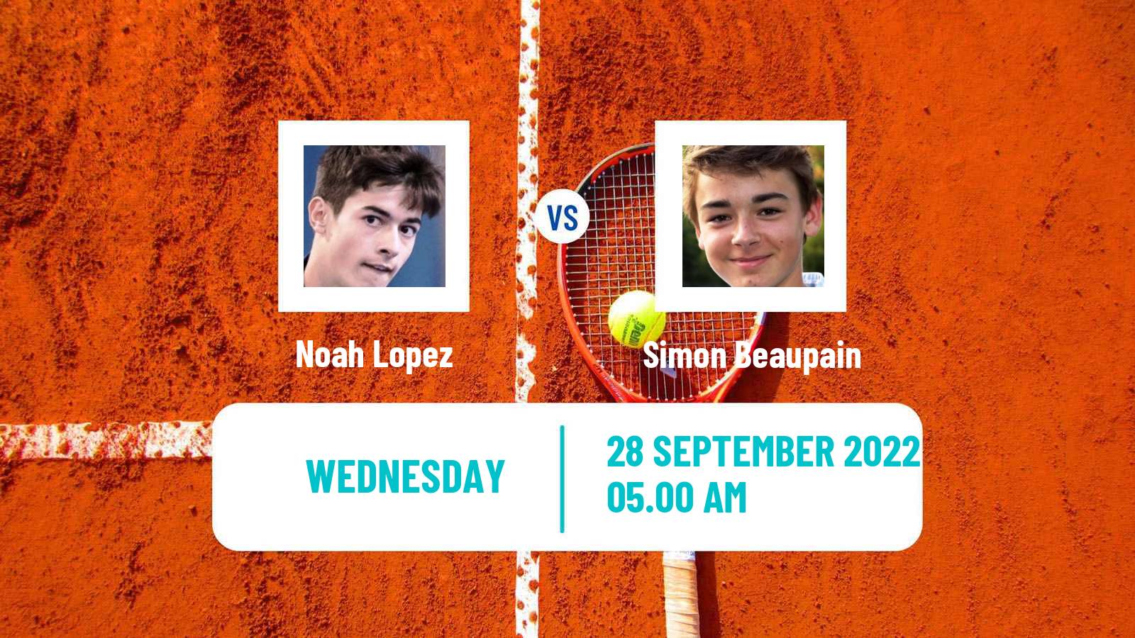 Tennis ITF Tournaments Noah Lopez - Simon Beaupain