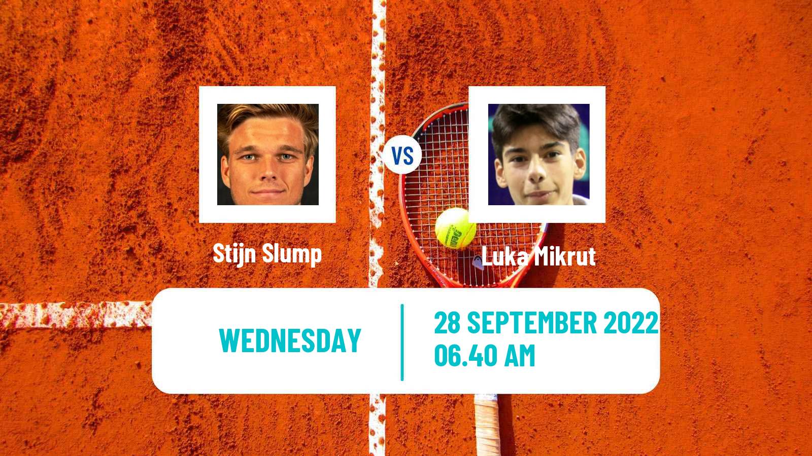 Tennis ITF Tournaments Stijn Slump - Luka Mikrut