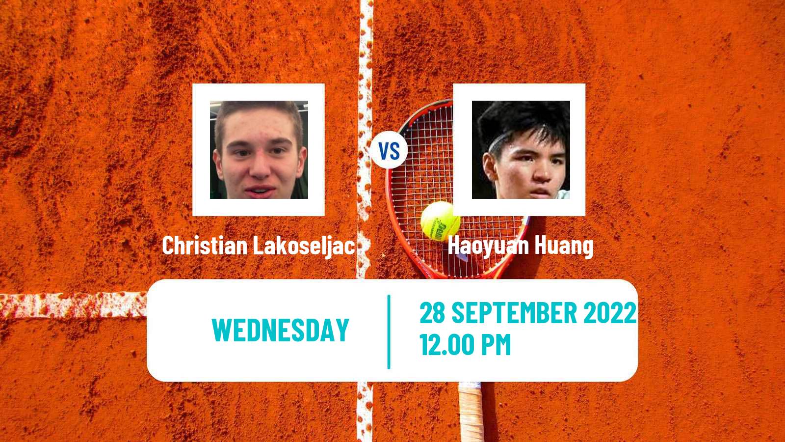 Tennis ITF Tournaments Christian Lakoseljac - Haoyuan Huang