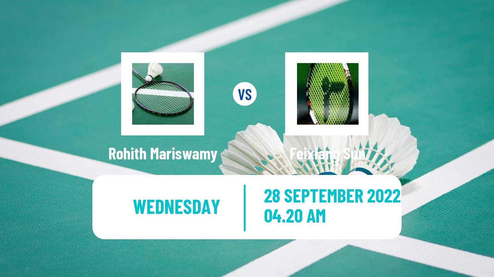 Badminton Badminton Rohith Mariswamy - Feixiang Sun