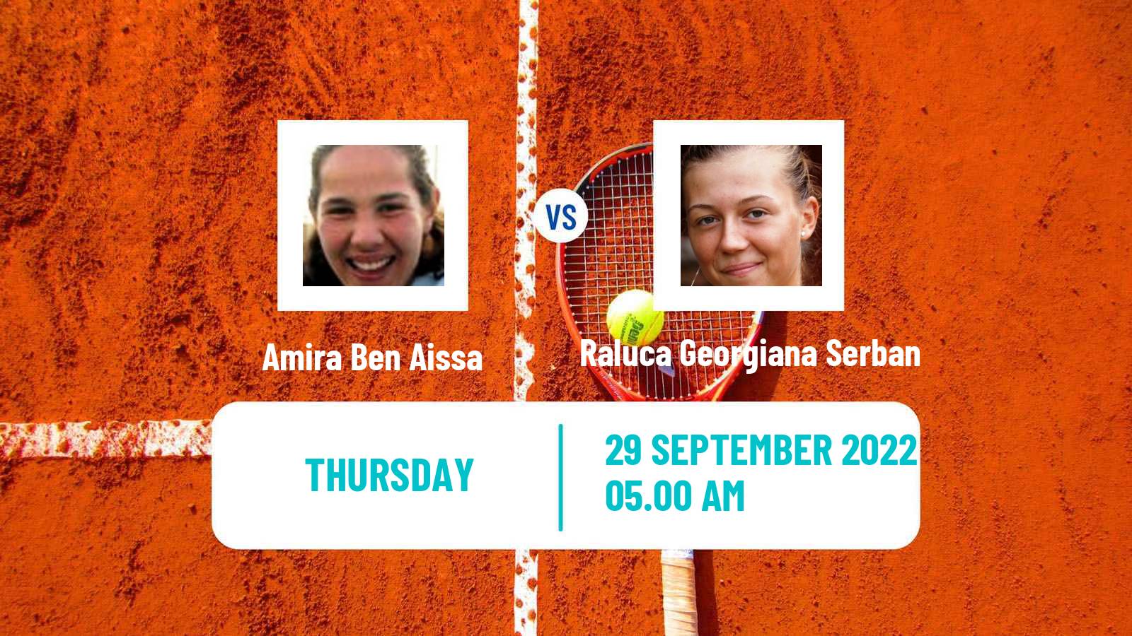 Tennis ITF Tournaments Amira Ben Aissa - Raluca Georgiana Serban