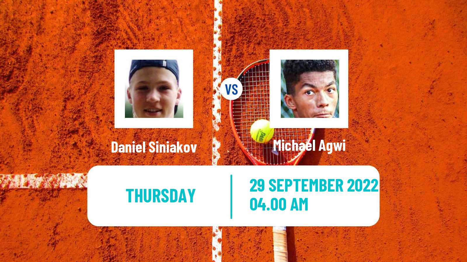 Tennis ITF Tournaments Daniel Siniakov - Michael Agwi