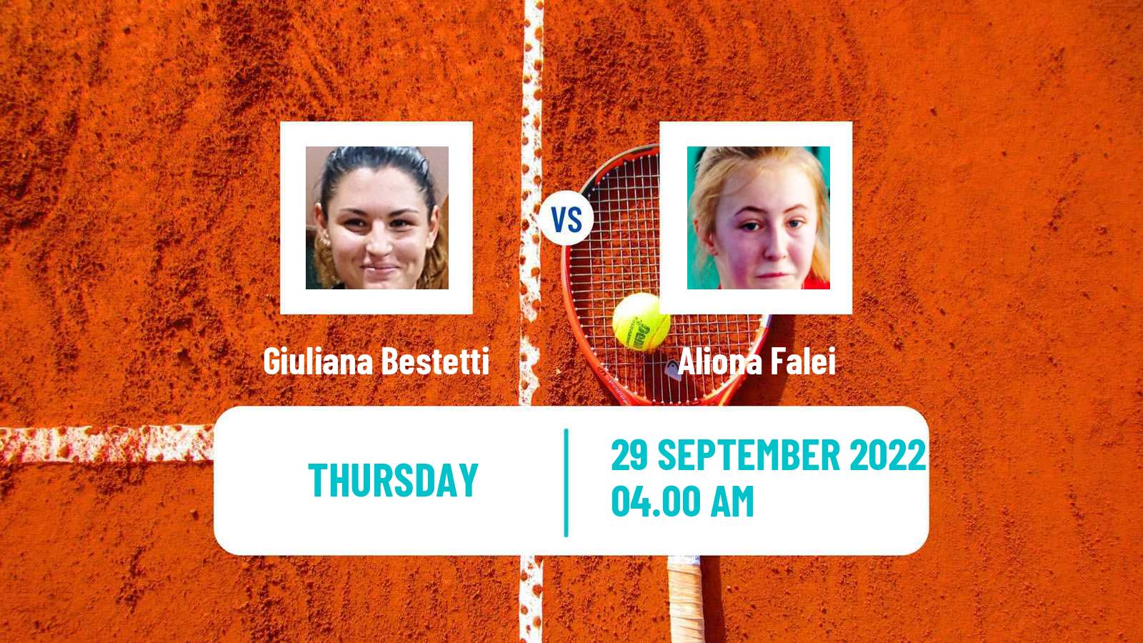 Tennis ITF Tournaments Giuliana Bestetti - Aliona Falei