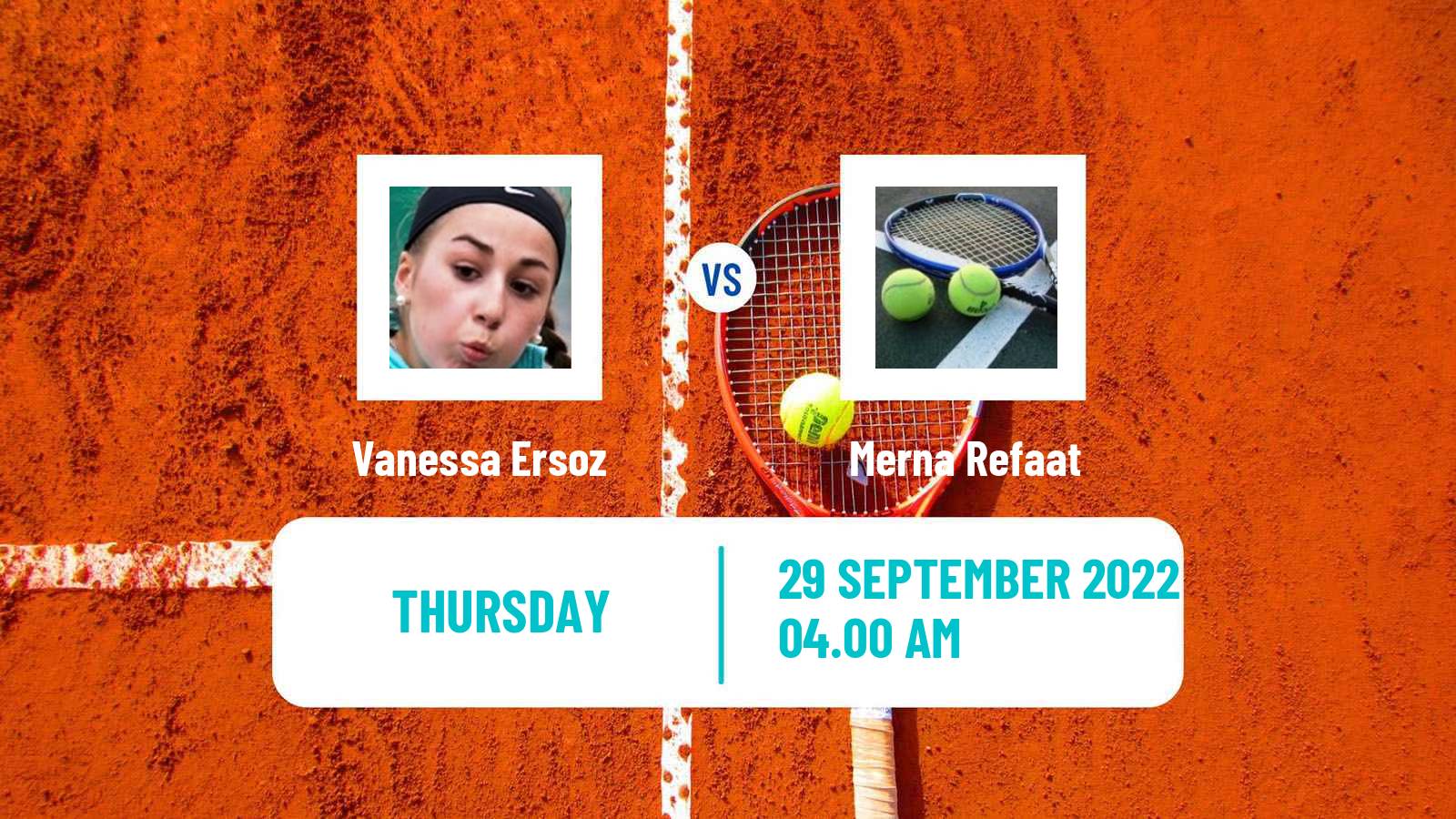 Tennis ITF Tournaments Vanessa Ersoz - Merna Refaat