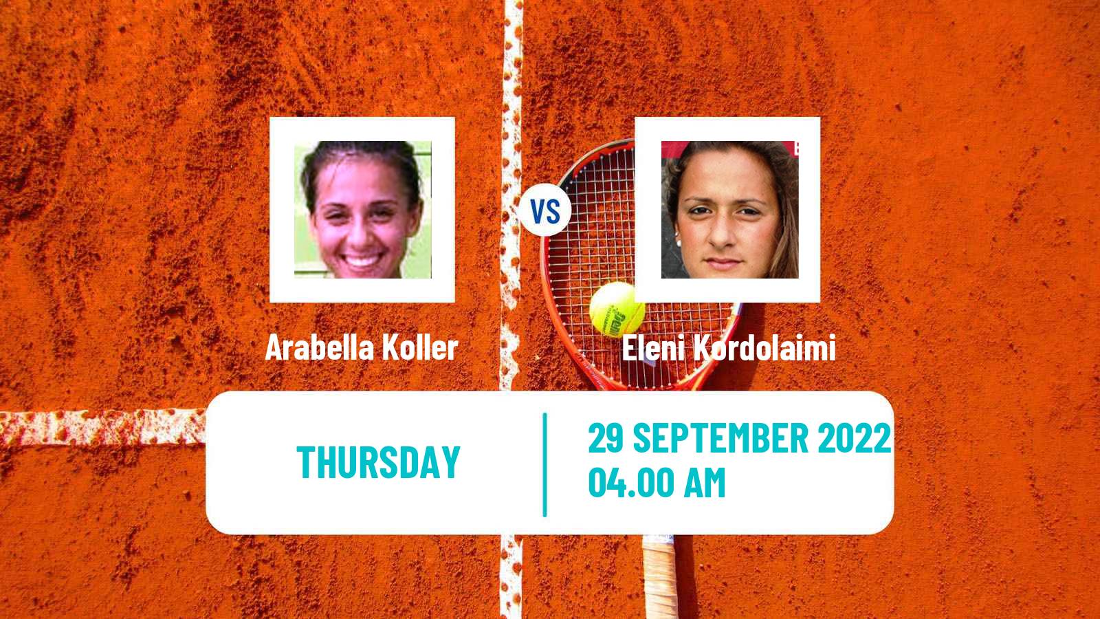 Tennis ITF Tournaments Arabella Koller - Eleni Kordolaimi