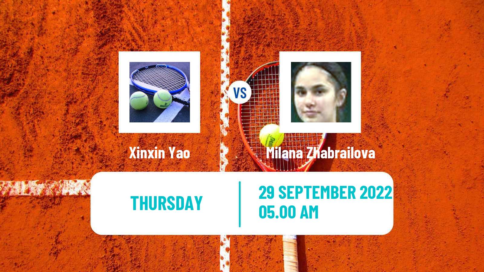 Tennis ITF Tournaments Xinxin Yao - Milana Zhabrailova