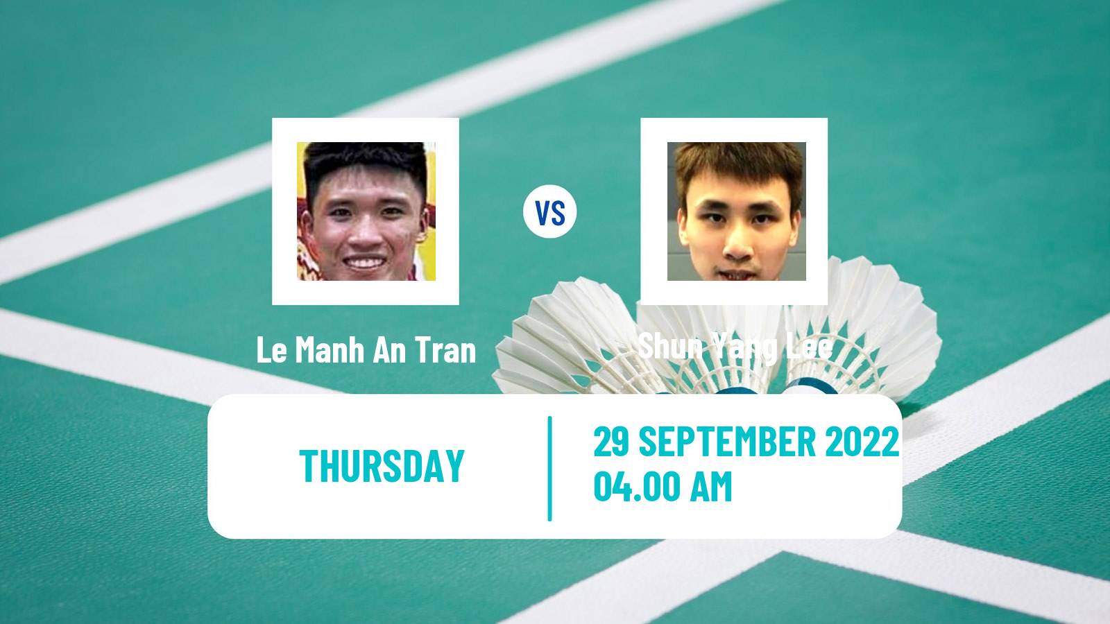 Badminton Badminton Le Manh An Tran - Shun Yang Lee