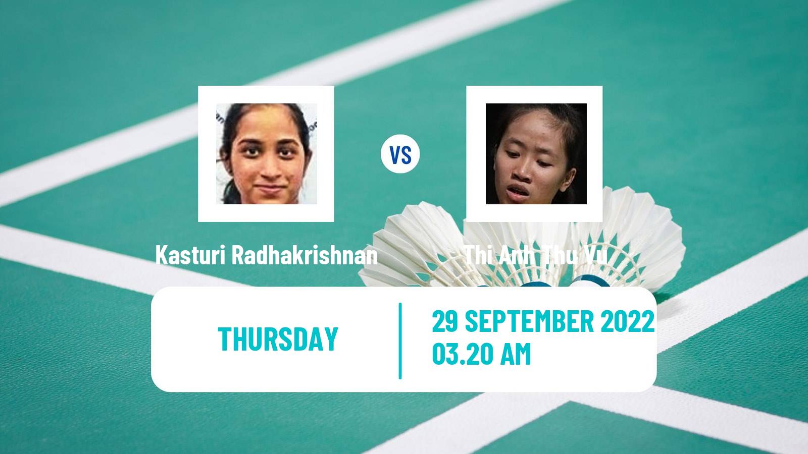 Badminton Badminton Kasturi Radhakrishnan - Thi Anh Thu Vu