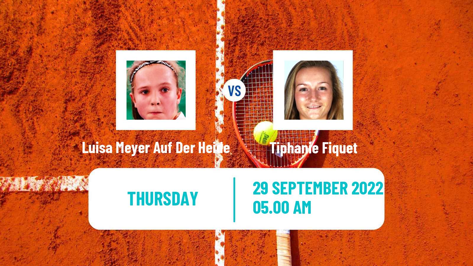 Tennis ITF Tournaments Luisa Meyer Auf Der Heide - Tiphanie Fiquet