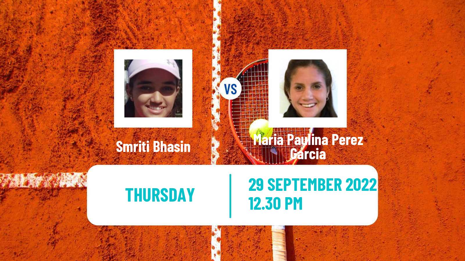 Tennis ITF Tournaments Smriti Bhasin - Maria Paulina Perez Garcia