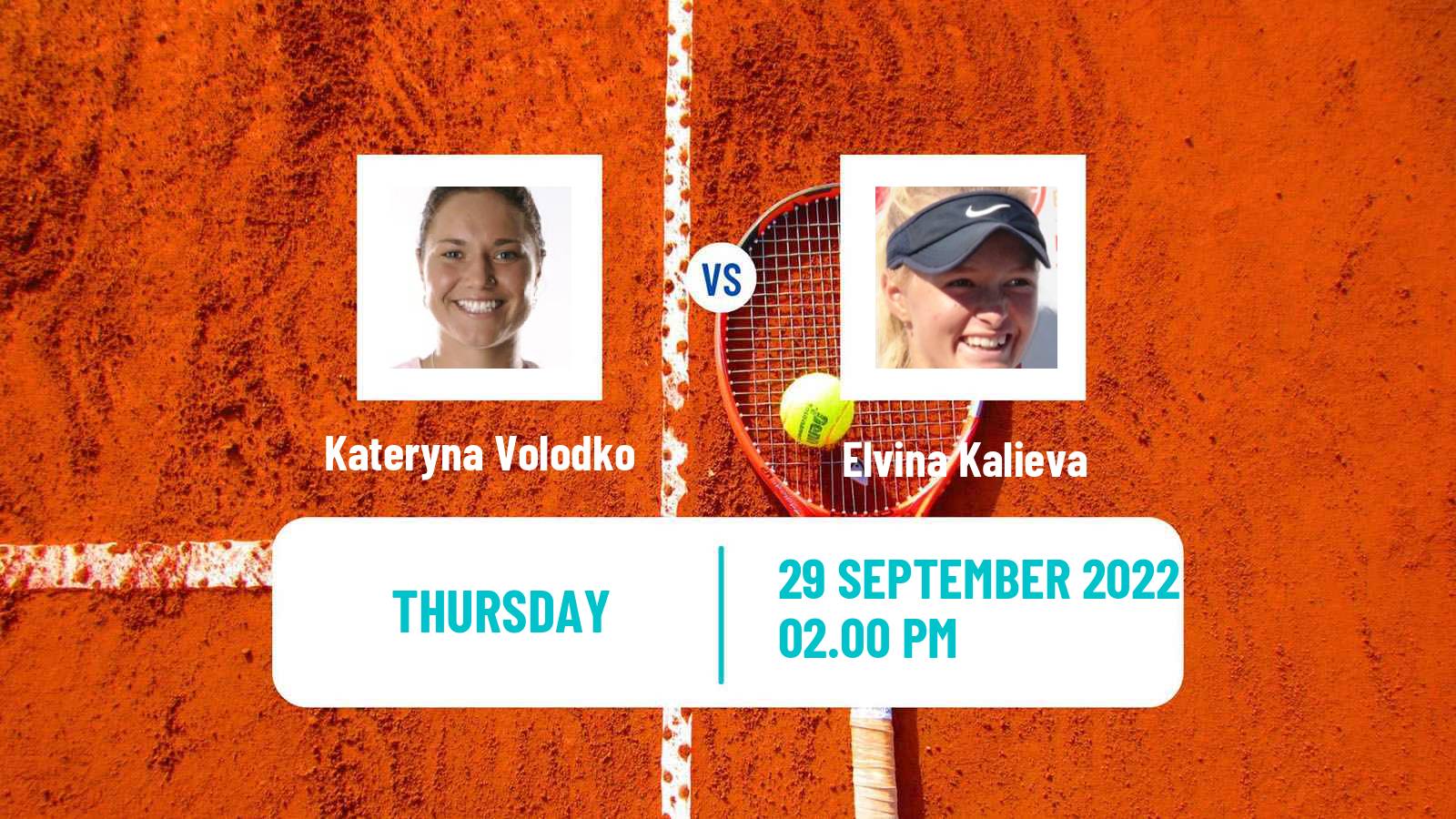 Tennis ITF Tournaments Kateryna Volodko - Elvina Kalieva