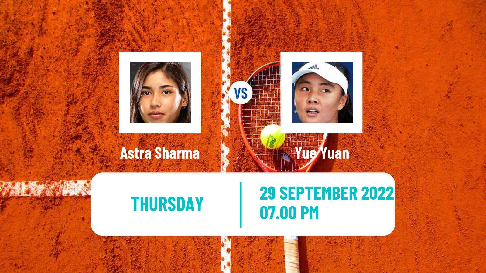 Tennis ITF Tournaments Astra Sharma - Yue Yuan