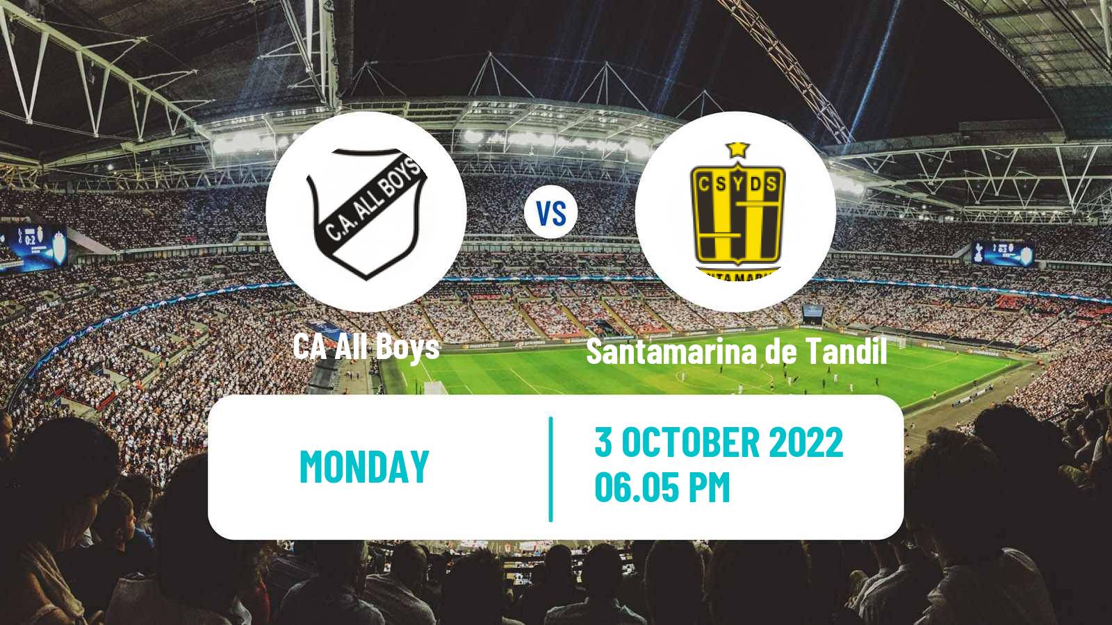 Soccer Argentinian Primera Nacional All Boys - Santamarina de Tandil