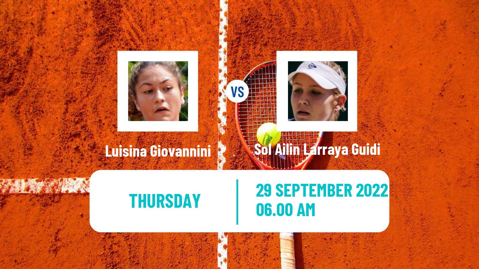 Tennis ITF Tournaments Luisina Giovannini - Sol Ailin Larraya Guidi