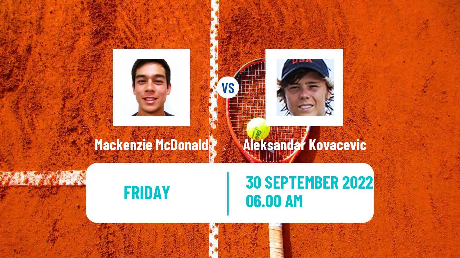 Tennis ATP Seoul Mackenzie McDonald - Aleksandar Kovacevic
